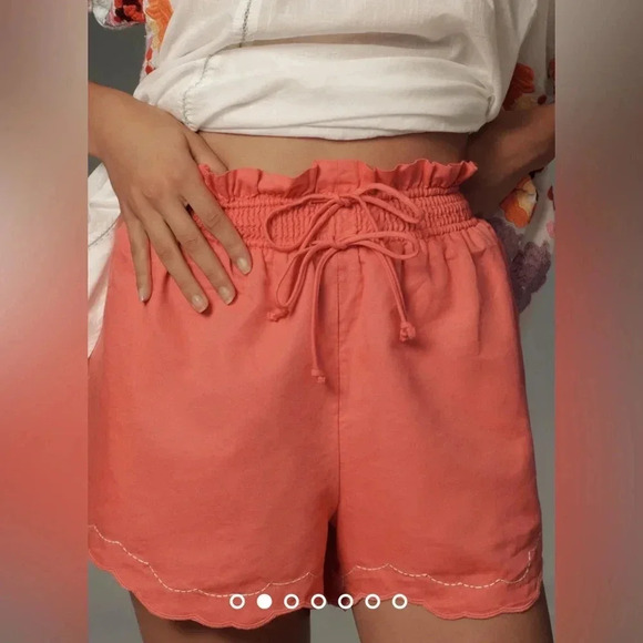 NWT By Anthropologie Linen Double Waistband Shorts - Picture 2 of 7